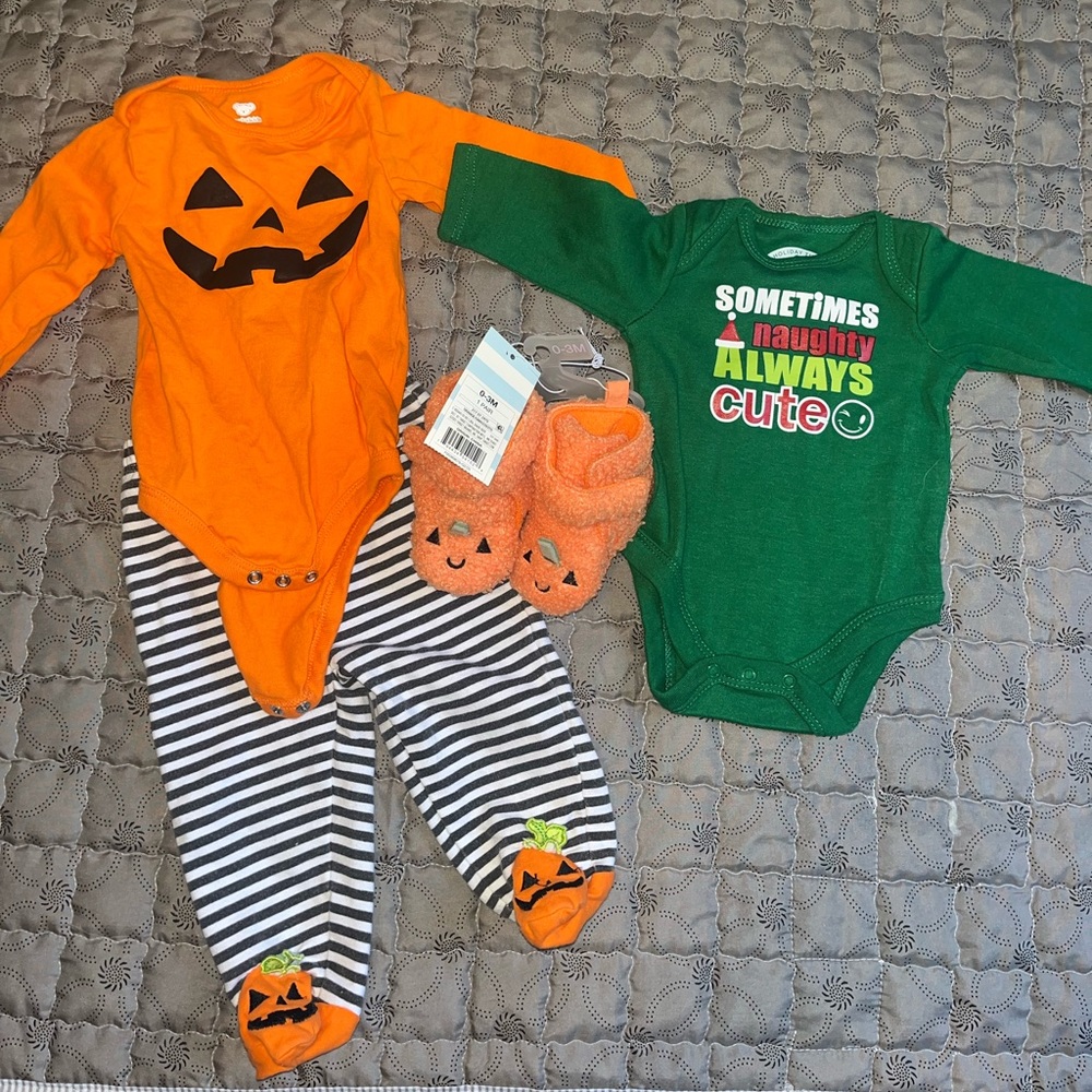 Halloween and Christmas baby outfits